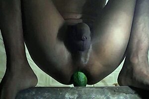 Horny Gay Pussy Gets Fucked Hard by a Cucumber!