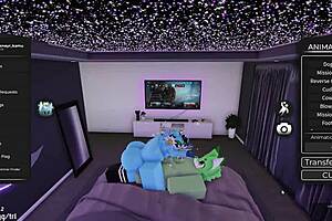 In roblox, furry gay characters have oral sex with shemales