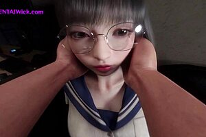 3D animated anime with hardcore sex and facial cumshot