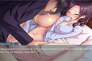 Stepmother and step-sister seduce another virgin in Oppaicafe