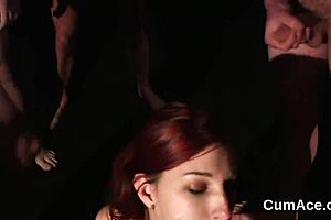 POV blowjob and facial with cum load and sperm eating