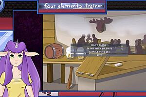 Azula showers in Avatar's Four Elements Trainer, her muscular body rough and pregnant with desire.