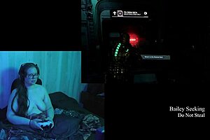 Commented gameplay of Naked Dead Space playthrough with big tits