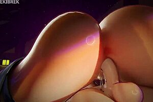 in this 3d anime hentai video, a big ass girl gets her pussy creampied with cum