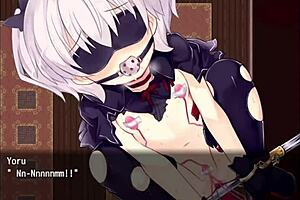 Bound sex game with toys in anime bondage
