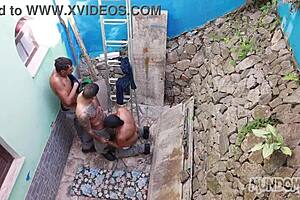 Hardcore Lunch Break Threesome with Big Cocks