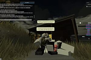 Big tits and deepthroat in a Roblox porn game