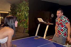 Babe loses strip ping pong and gets dominated hard.