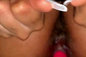 Fingering to a strong orgasm and gapping ass
