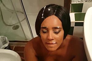 Why do bad ebony girls dodge these huge cumshots?