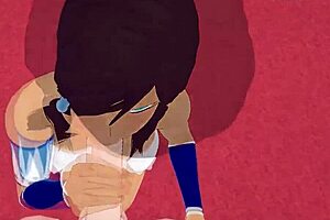 Wow! The Avatar Korra Delivers a Perfect Blowjob!