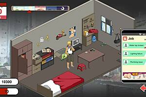 i'm playing hentai game handyman legend part 2, watching another cheating wife with big boobs get fucked