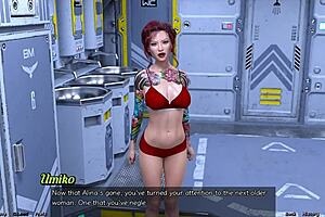 3D anime MILF with big boobs in space adventure