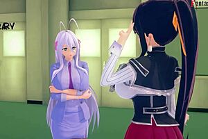 Akeno guards the door while I fuck Kuroka in this DXD NTR fantasy hentai!