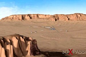 Secrets of area 51: 3d dickgirl androids fucking a sexy ebony in the lab