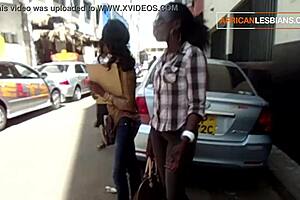 Lesbian pickup in public ends in African toilet 😏