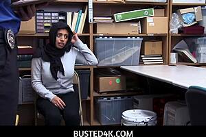 busted4k - hijab big tits foreign teen 18+ shoplifter ella knox get rough fucked in a guards office