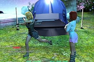 Hot Black Haired Babe Creampied in 3D Game