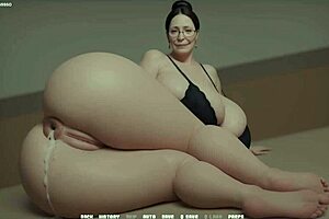 Big-boobed MILF enjoys intense anal sex in games