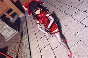 reim touhou pinkcat 3d cartoon encounter