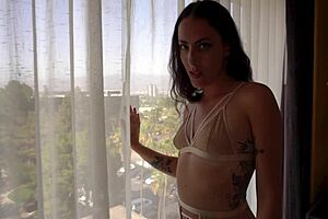 Skinny European Woman in POV Scene with Big Black Cock