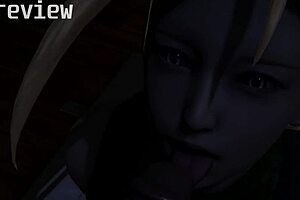 3D animated Cammy from Street Fighter in hentai style