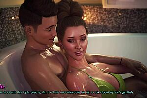 A wife and stepmother are relaxing together