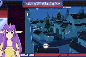 Azula showers in Avatar's Four Elements Trainer, her muscular body rough and pregnant with desire.