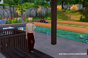 Daddy Jj Sims 4 has a forbidden passion with his stepson on vacation