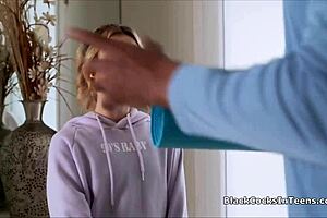 hey, huge black dick rewards petite teen during workout