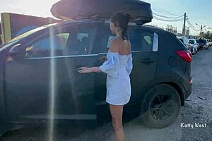 Wow, two girls flashing pussies in public with no panties on!