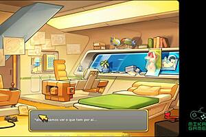 Hot brunette teen gets missionary sex in space rescue game