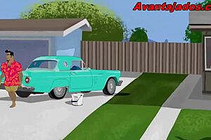 Gay erotic animation with a cartoon character getting it on with his neighbor’s pussy