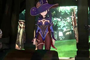 genshing impact 3d porn at 60 fps 720p with sexy pregnant anime action