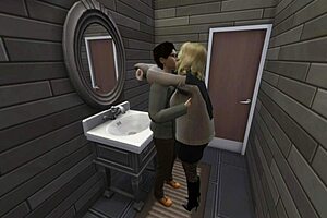 Guy Fucks Girl In Bathroom After Coffee With Friend