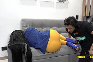 There was no one at home, so I called my Bhabhi for some fun and her ass was very tight