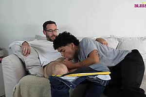 Social educator gives cock to young boy