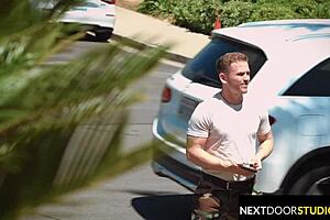 Military Hunk Spitroasted by Twink Rommie and Big Cock Jock