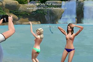 Lucky Cameraman Scores Threesome With Super Models!