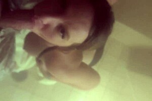 Extremely risky bar blowjob and downtown sucking and flashing tits while getting caught?