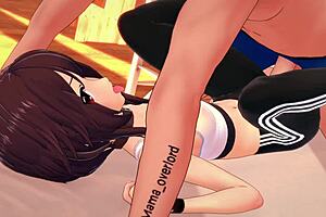 Megumin's sexy workout gear leads to wild hentai action