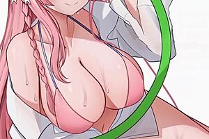 Experience Hanako's edging challenge in this Hentai game