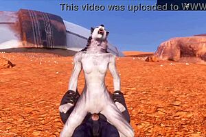 alpha wolf devours the delicious she-wolf in wild life adventure