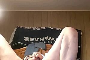 Solo anal dildo insertion play