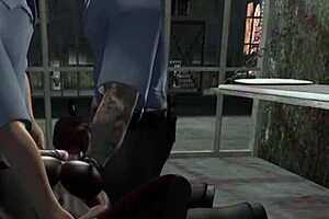 Animated porn with black and white booby babes in prison