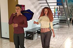 Cartoon porn with red-haired university girls and big tits