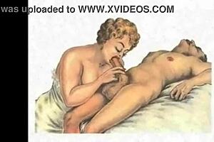 An old vintage erotic illustration unfolds a hidden sensual story