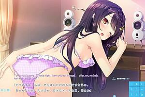 Beautiful anime with sexual content in a natural environment