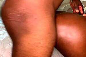 Ebony Teen Girl's Big Ass and Tight Pussy Spanked Hard, Can't Stop Screaming