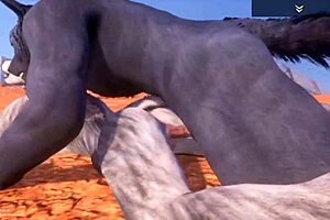 alpha wolf devours the delicious she-wolf in wild life adventure